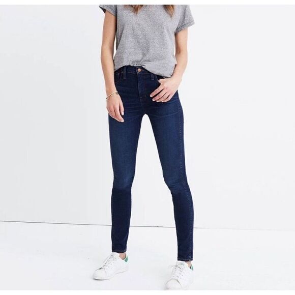 Madewell 10” High Riser Skinny Skinny Dark Wash Jeans | 28 - Picture 1 of 6
